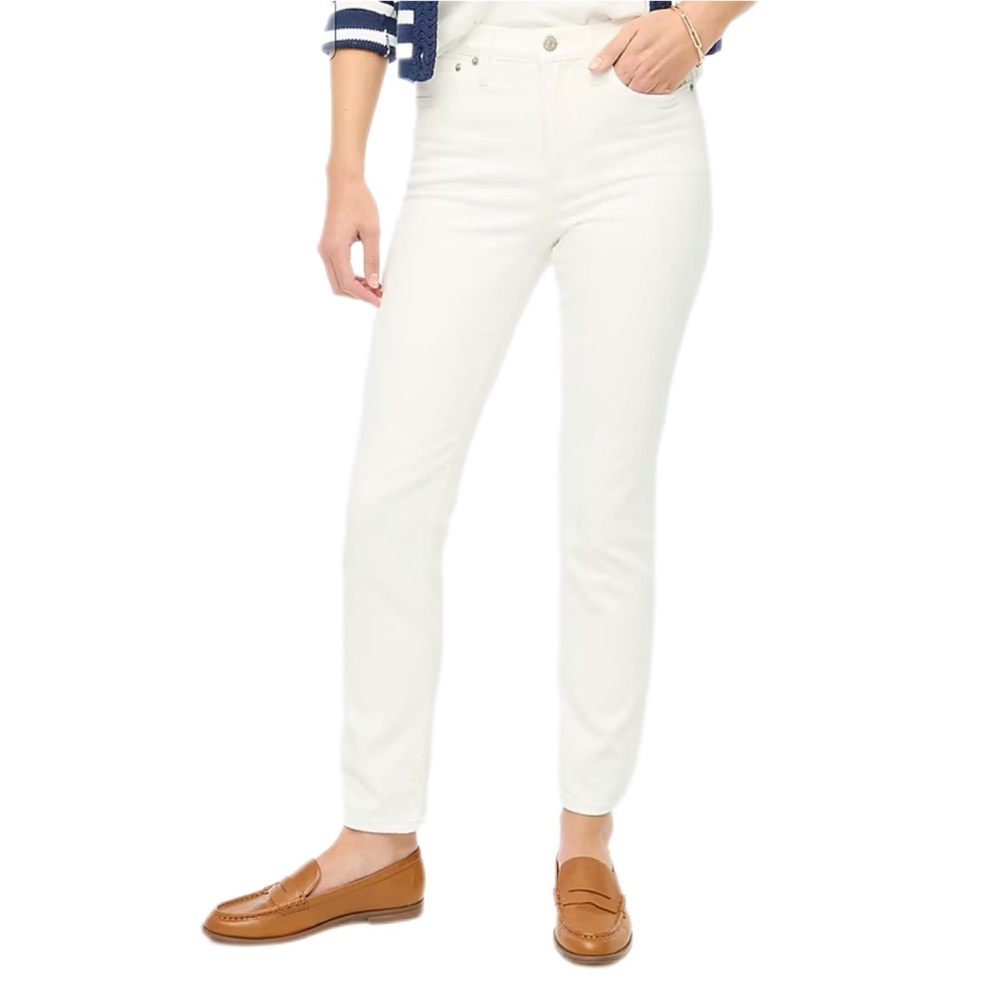 J Crew Factory Tall essential straight white jean all-day‎ stretch 31T NWT BX521
